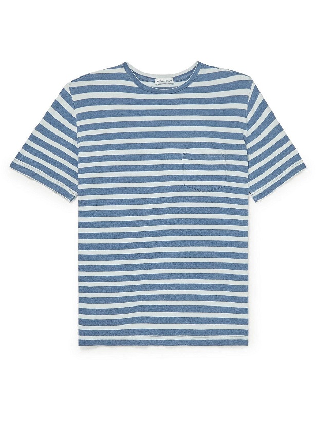 Photo: Peter Millar - Striped Cotton-Jersey T-Shirt - Blue