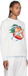Casablanca White Orbite Autour De L'Orange Sweater
