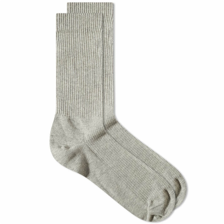 Photo: Represent Men's Initial Embroidered Sock in Grey Marl