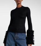 Alaïa Ruffled sheer mohair-blend top