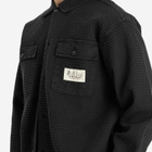 Brain Dead Men's Waffle Button Front Overshirt in Washed Black