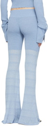 determ; Blue Polyester Lounge Pants