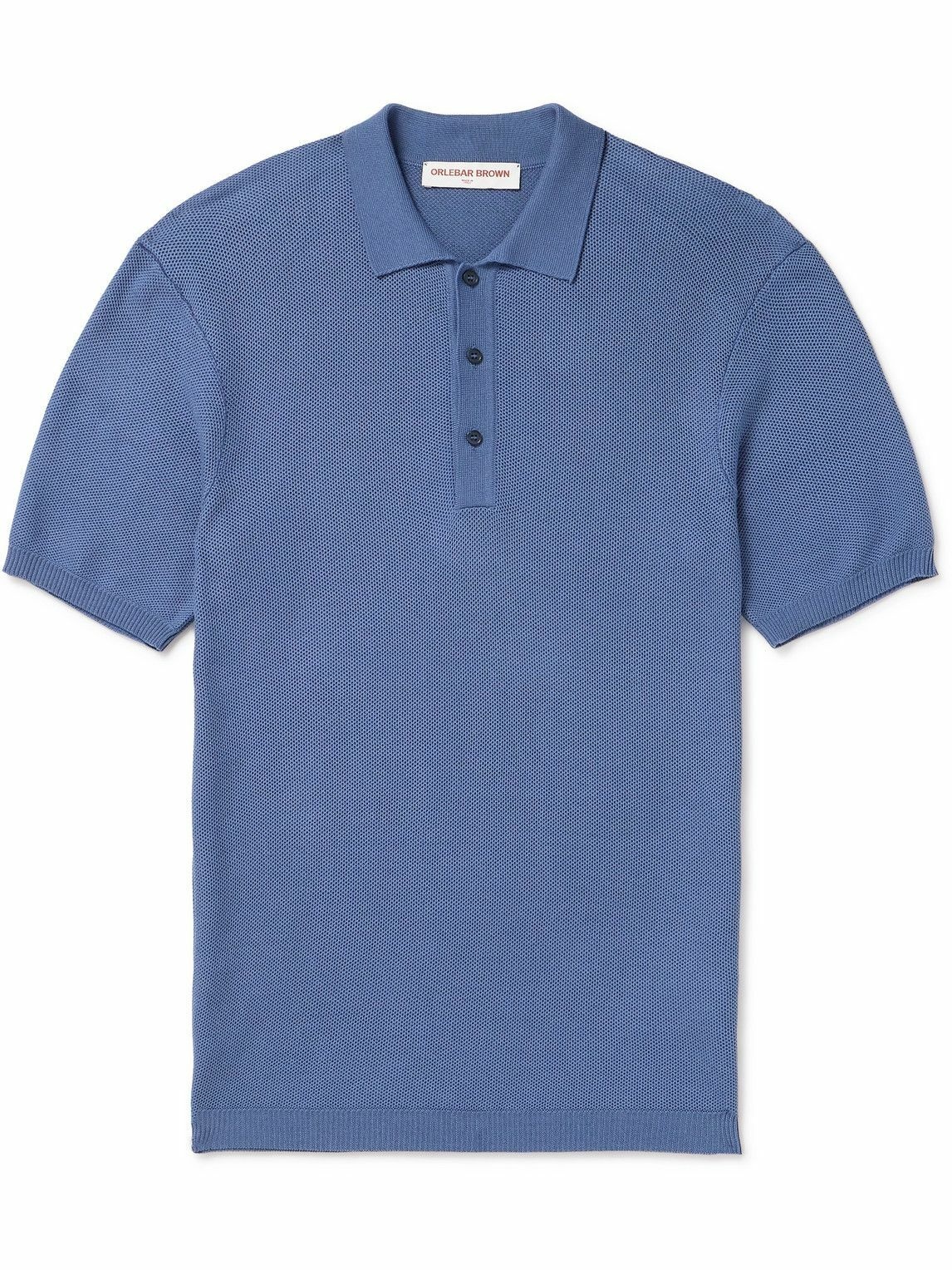 Photo: Orlebar Brown - Maranon Perforated Cotton Polo Shirt - Blue
