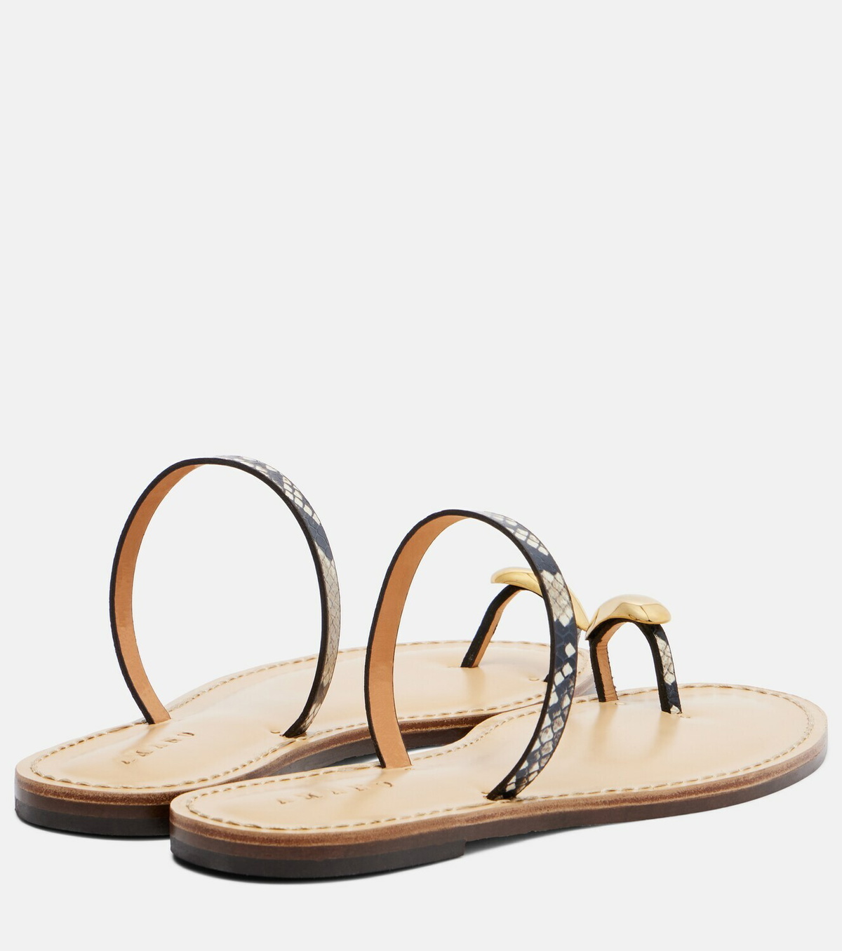 Amanu Kibera snake-effect leather sandals