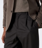 Agnona Wool pleated straight pants