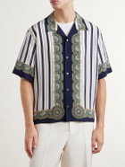 Versace - Striped Silk-Crepe de Chine Shirt - Blue
