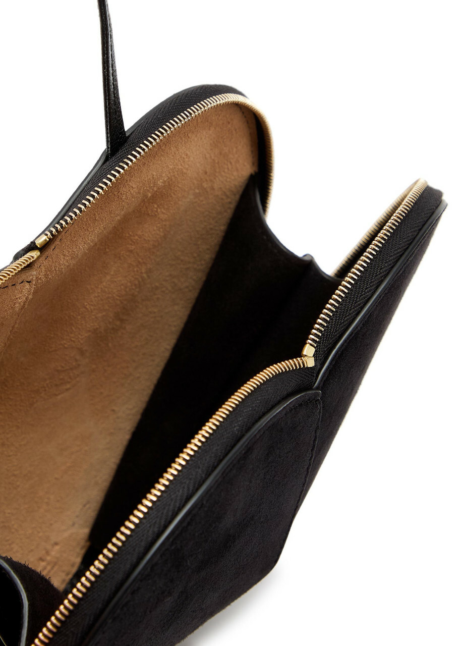Alaïa Le Couer Suede and Leather Cross-body bag - Black - One Size