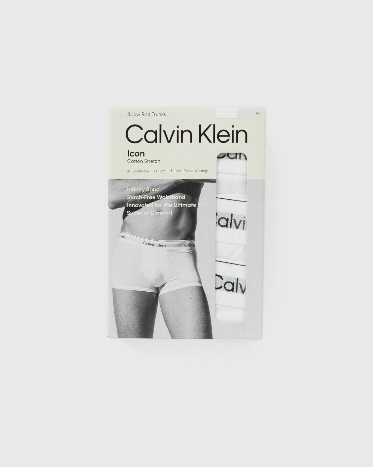 Calvin Klein Underwear LOW RISE TRUNK ICON COTTON STRETCH 3-PACK White Mens Boxers & Brief