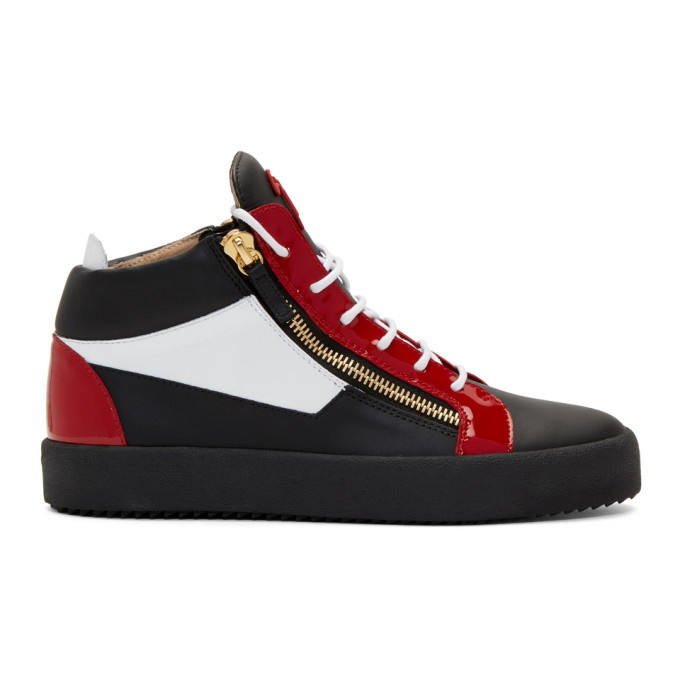 Photo: Giuseppe Zanotti Black and Red May London High-Top Sneakers