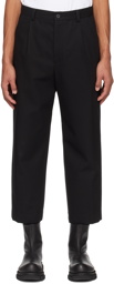 Solid Homme Black Cropped Trousers