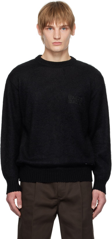 Photo: WACKO MARIA Black Mohair Crew Neck Sweater