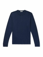 Onia - Slub Linen-Jersey Henley Top - Blue