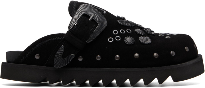 Photo: Toga Virilis Black Eyelet Metal Sabot Loafers