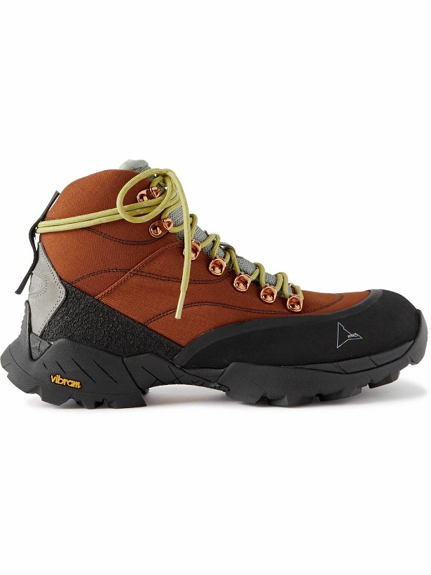 Photo: ROA - Suede-Trimmed Canvas and Mesh Hiking Boots - Orange