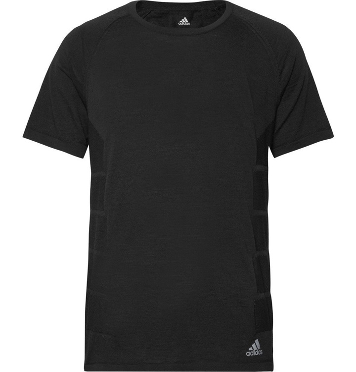 Photo: Adidas Sport - Primeknit Wool-Blend T-Shirt - Black