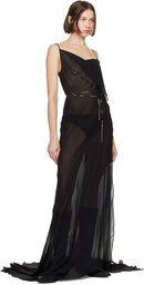 Ann Demeulemeester Black Aarricia Long Bias Slip Dress