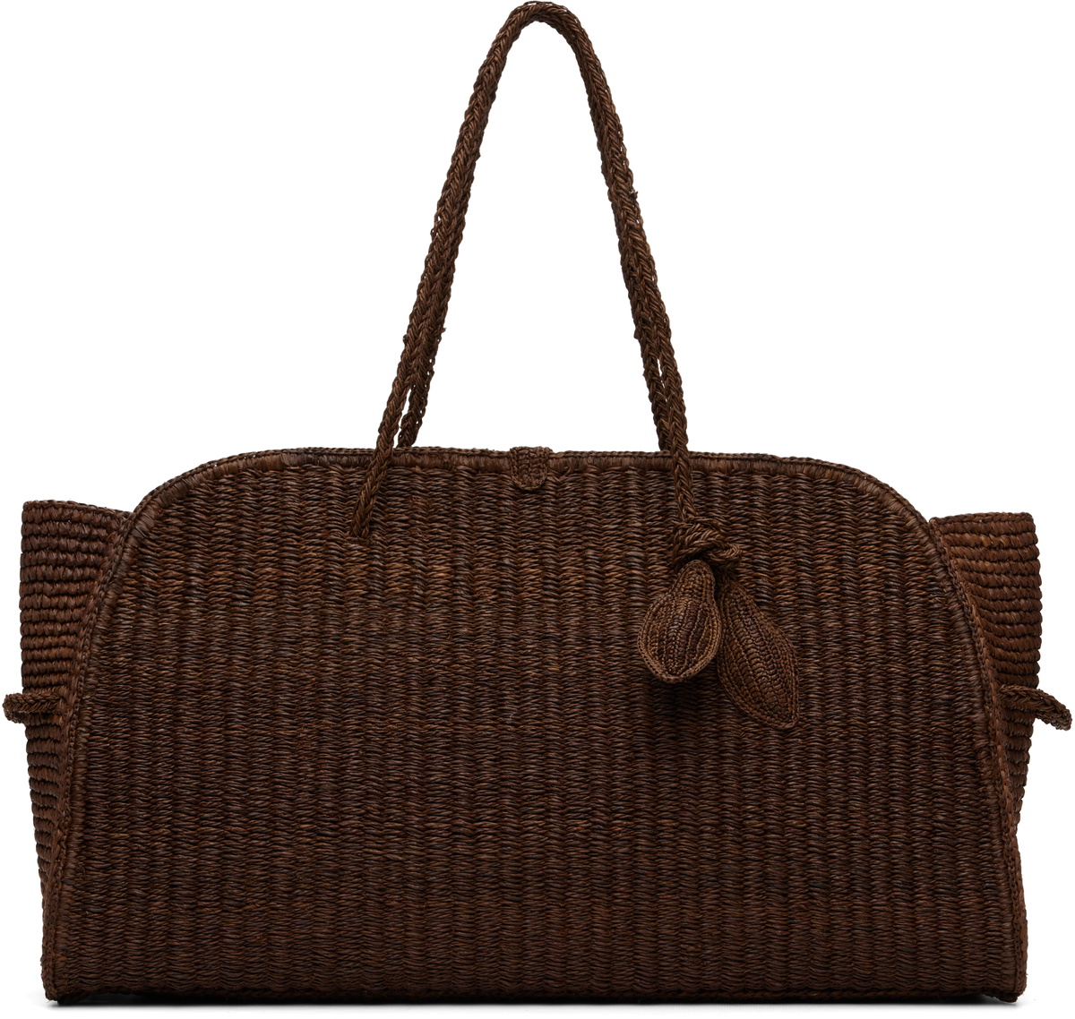 JACQUEMUS Brown 'The large raffia Turismo' Tote