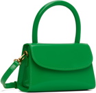 BY FAR Green Mini Leather Top Handle Bag