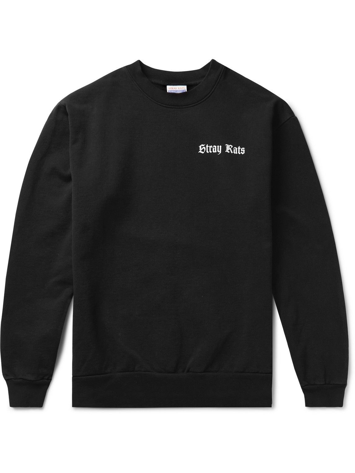 Photo: Stray Rats - Logo-Print Cotton-Jersey Sweatshirt - Black