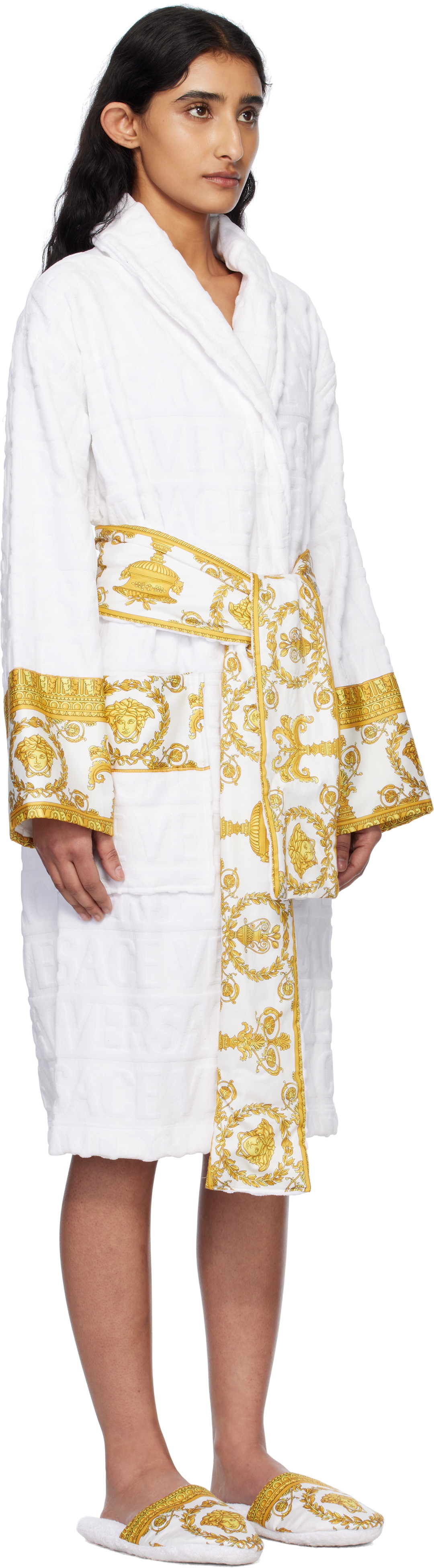Versace Underwear White 'I Heart Baroque' Bathrobe