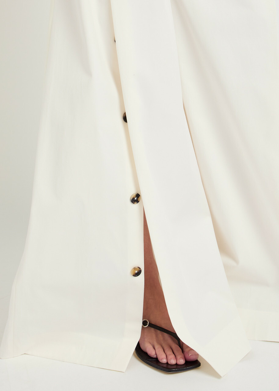 A.W.A.K.E Mode Split Cotton-poplin Trousers White