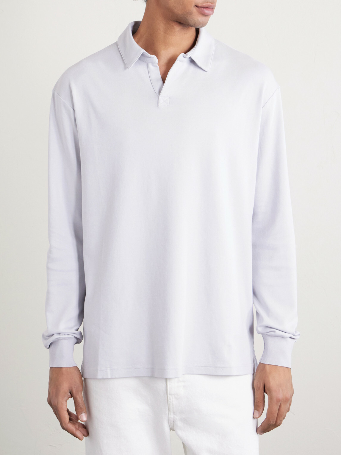 SEASE - Supima Cotton-Jersey Polo Shirt - Gray
