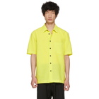 Issey Miyake Men Yellow and Black Shrink Striped Shirt