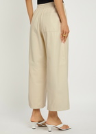 Arma Elizabeth Wide-leg Leather Trousers Ecru