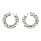 AREA Silver Stacked Crystal Round Hoop Earrings