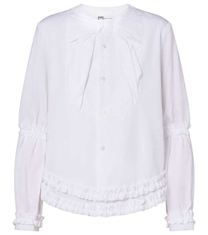 Photo: Noir Kei Ninomiya Bow-detail ruffled cotton poplin shirt