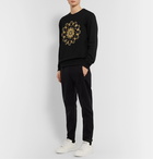 Versace - Logo-Embroidered Fleece-Back Cotton-Jersey Sweatshirt - Black