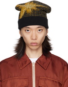 Dries Van Noten Black & Yellow Jacquard Beanie