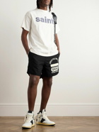 SAINT Mxxxxxx - Straight-Leg Logo-Print Cotton-Jersey Shorts - Black