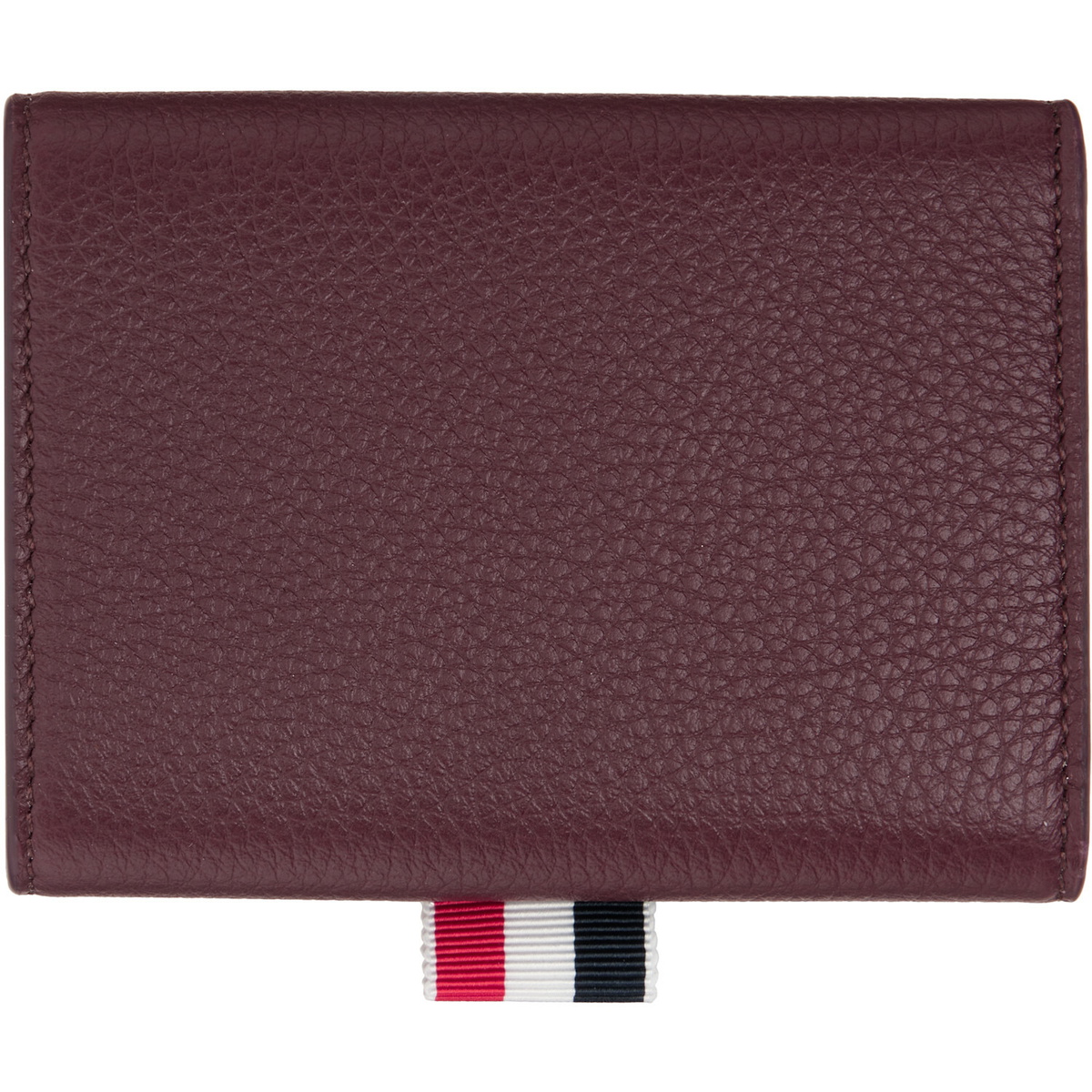 Thom Browne Burgundy Soft Pebble Grain Trifold Wallet