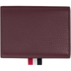 Thom Browne Burgundy Soft Pebble Grain Trifold Wallet