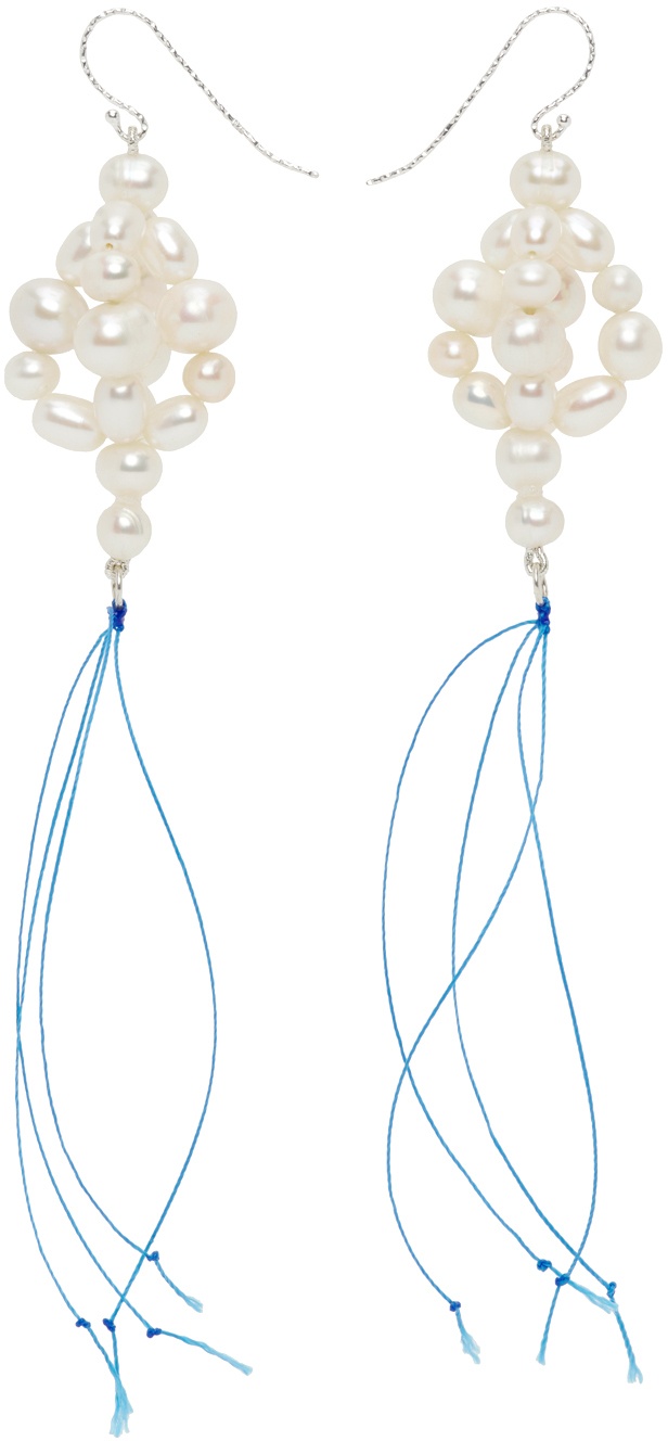 Photo: Bleue Burnham White Pearl Hanging Earrings