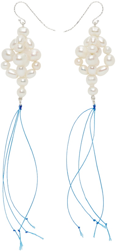 Photo: Bleue Burnham White Pearl Hanging Earrings