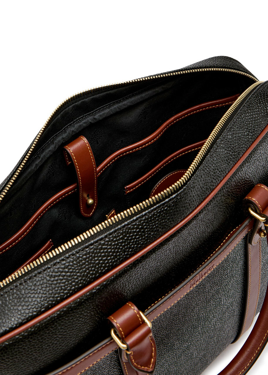 Mulberry Heritage Grained Leather Briefcase - Black - One Size