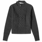 Wood Wood Women's Tania Aran Knit Jumper in Dark Grey