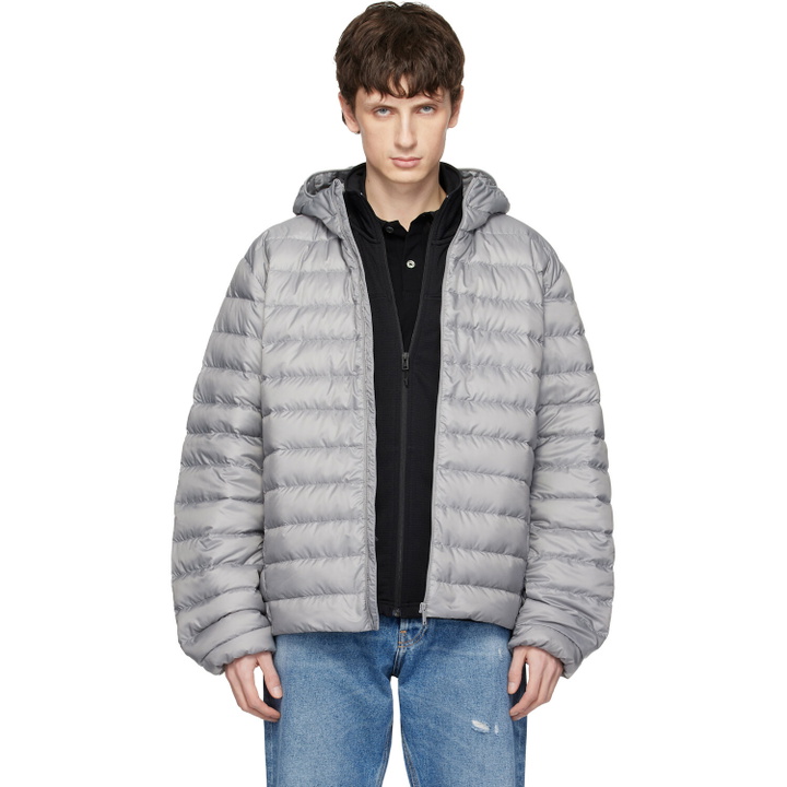 Photo: Canada Goose Gray 'Tonal Label' Stratus Down Jacket