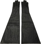Rick Owens Black Tower Cuffed Long Gloves