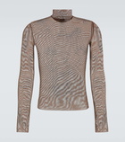 Balenciaga Tattoo mesh turtleneck top