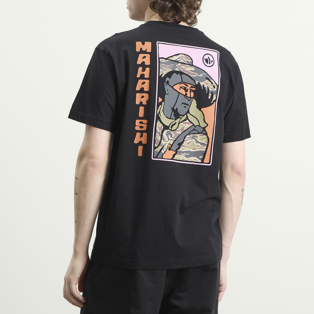 Maharishi Men's Japanese Menko Card T-Shirt in Black