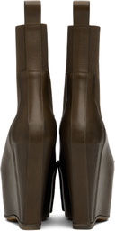 Rick Owens Khaki Porterville Grilled Wedge Beatle Chelsea Boots