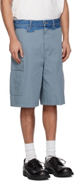 MM6 Maison Margiela Gray Denim Waistband Cargo Shorts