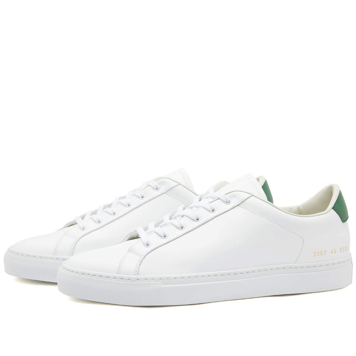 Photo: Common Projects Men's Retro Low Sneakers in White/Green