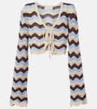 Bananhot Miana open-knit cotton-blend crop top