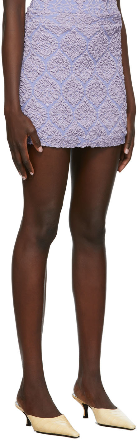 Gauntlett Cheng SSENSE Exclusive Purple Knit Bandage Miniskirt