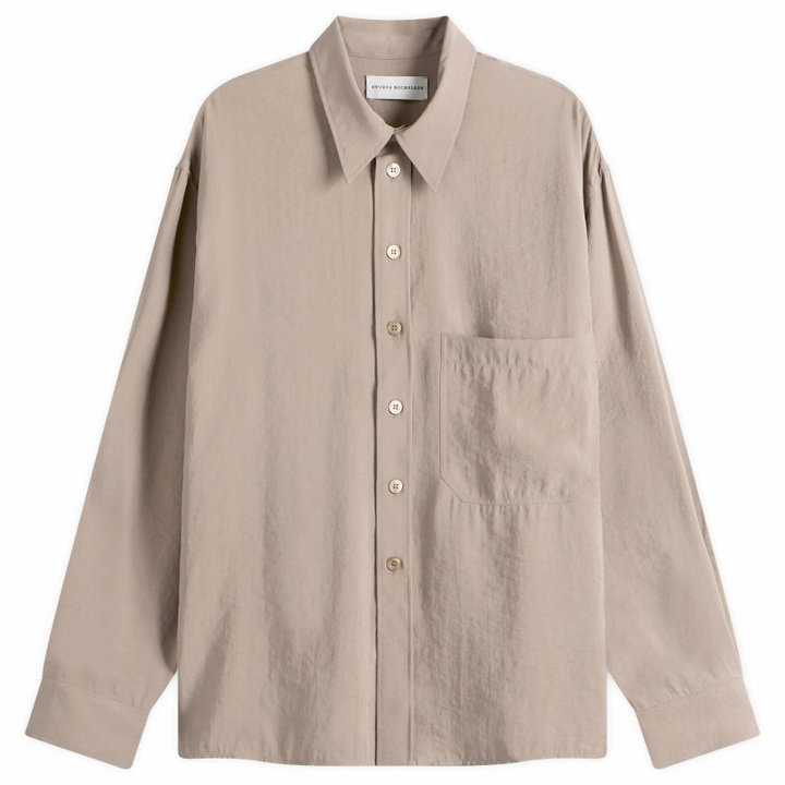 Photo: Studio Nicholson Men's Emper Oversized Patch Pocket Shirt in Taupe