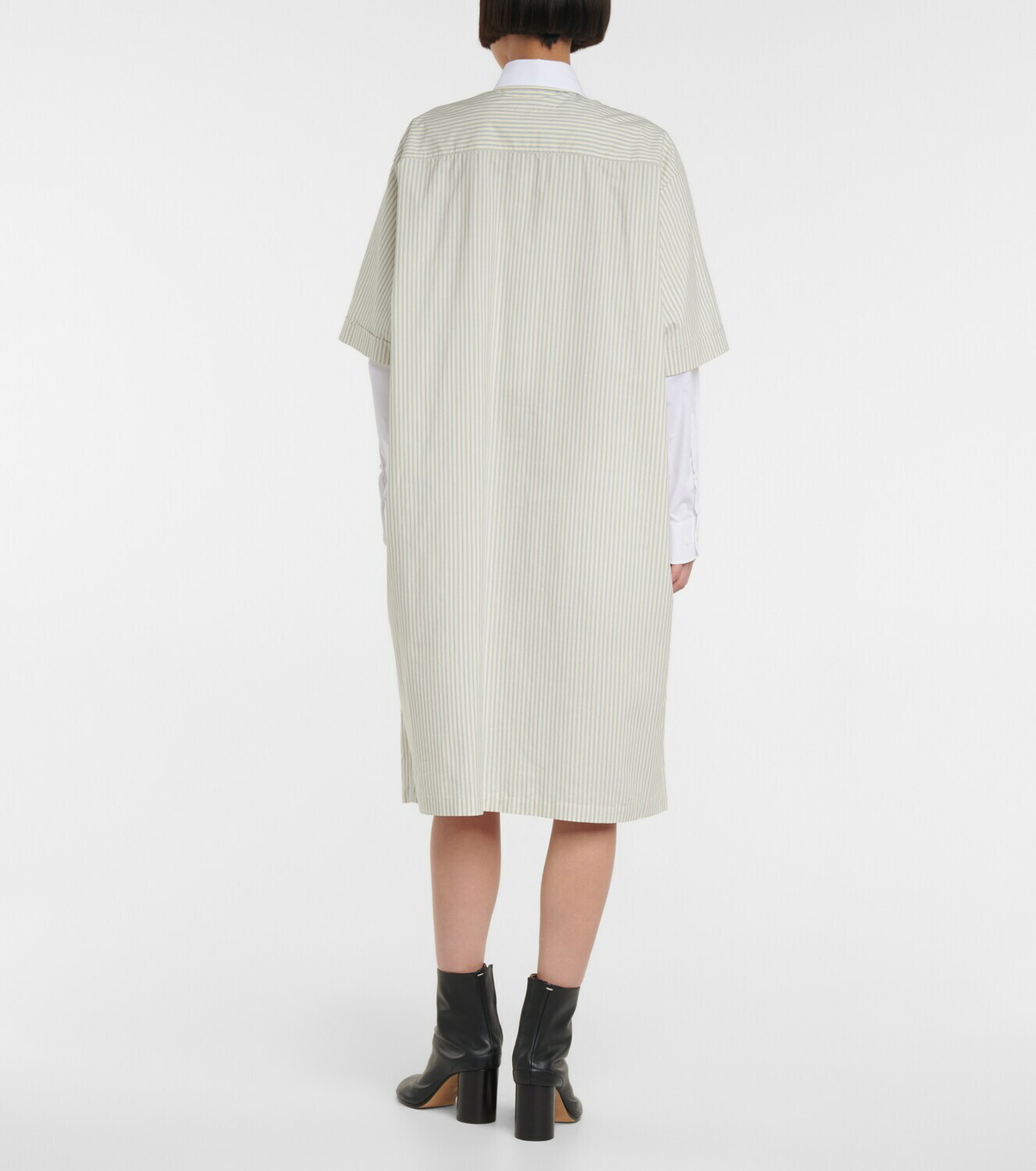 MM6 Maison Margiela Hybrid striped cotton shirt dress MM6